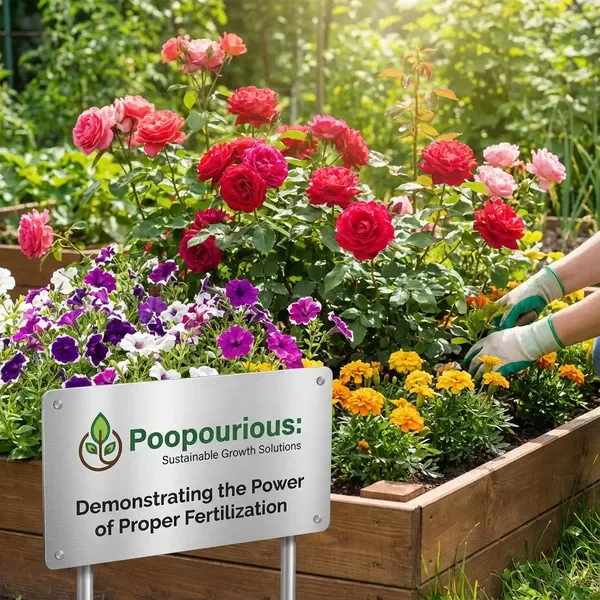 Vibrant flower garden with natural fertilizer