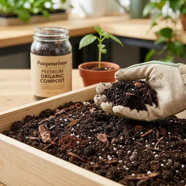 Premium organic compost fertilizer for gardens