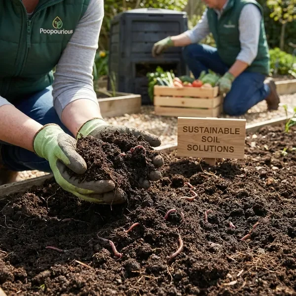 Healthy garden soil with amendments
